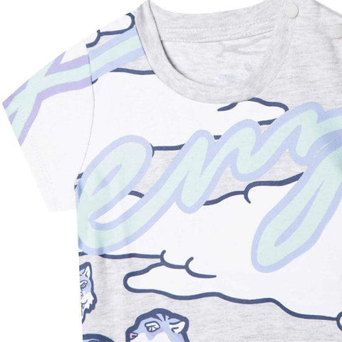 Kenzo Kids Baby Boys Grey Cotton Logo T-Shirt Kenzo Kids Baby Boys Grey Cotton Logo T-Shirt