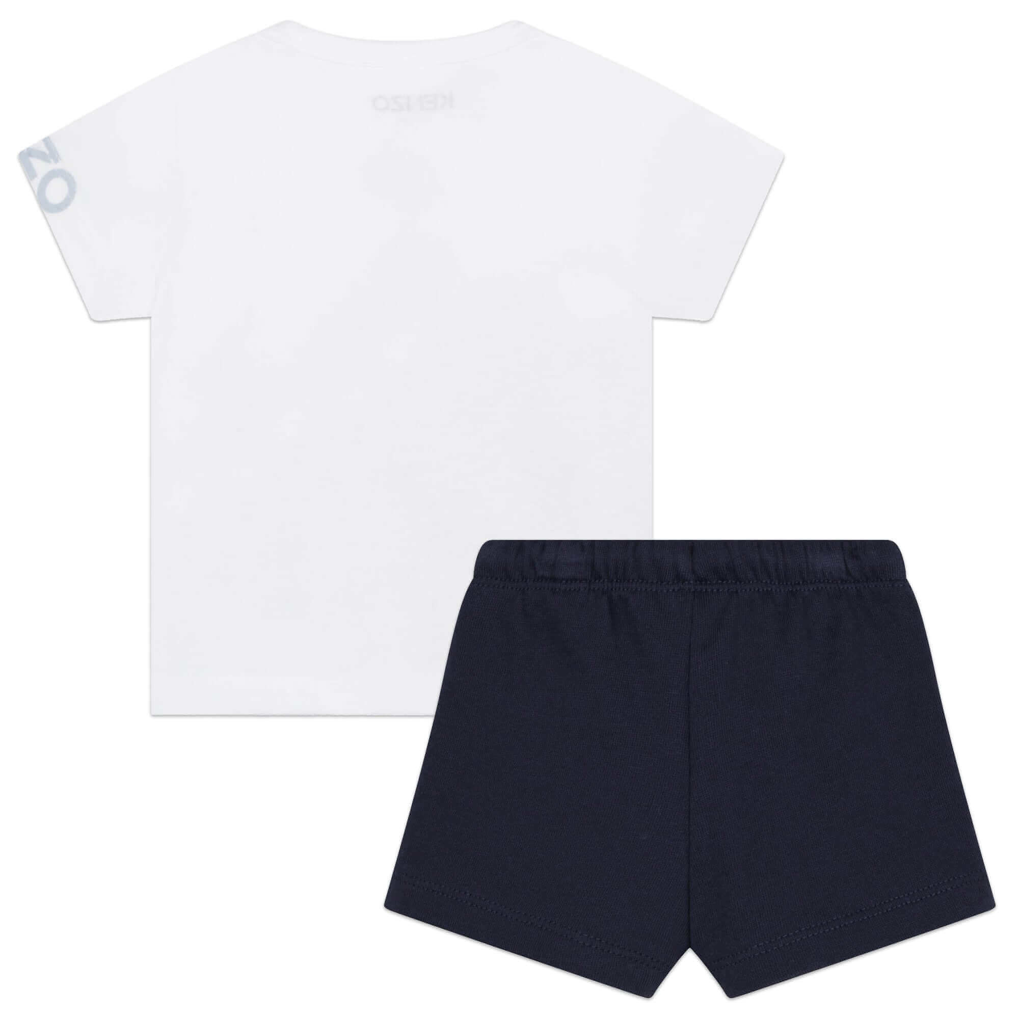 Kenzo Kids Baby Boys White And Blue Elephant Shorts Set Kenzo Kids Baby Boys White And Blue Elephant Shorts Set