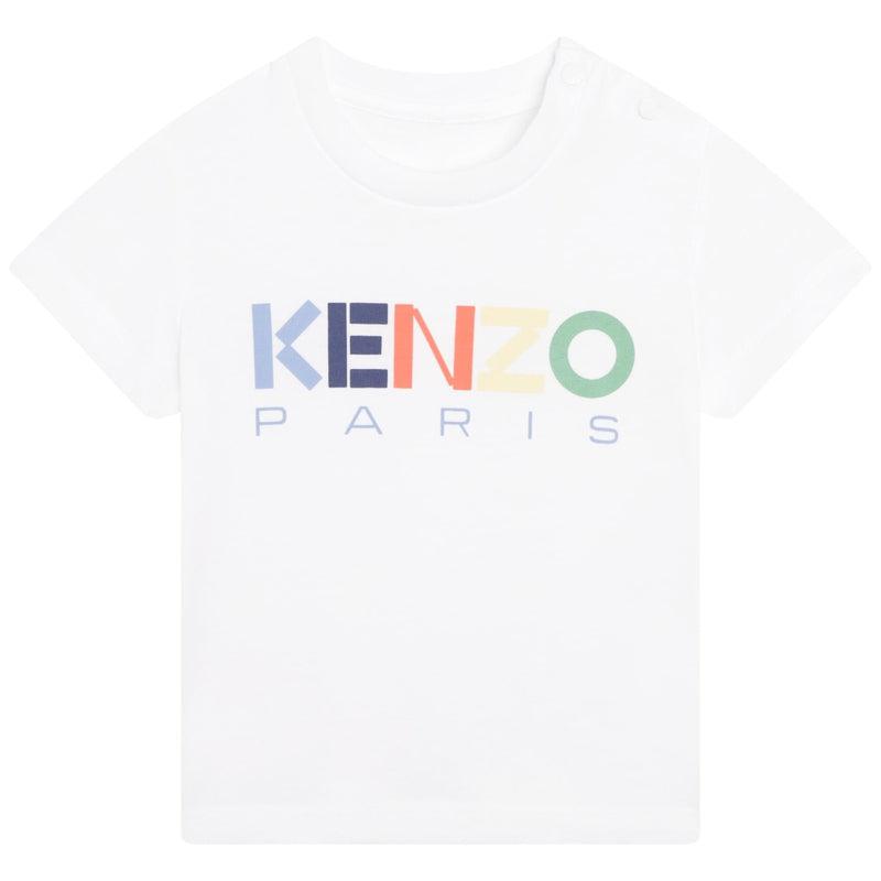 Kenzo Kids Baby Boys White Cotton logo T-Shirt Kenzo Kids Baby Boys White Cotton logo T-Shirt