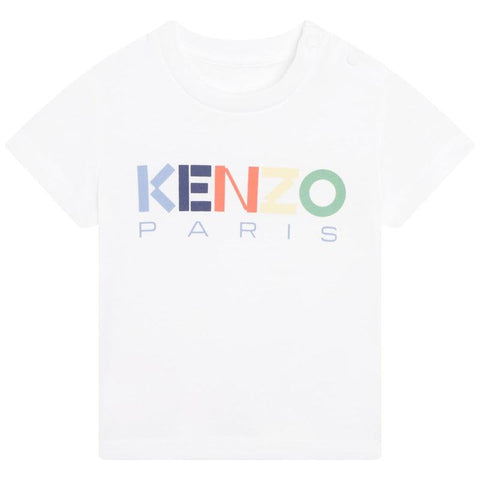 Kenzo Kids Baby Boys White Cotton logo T-Shirt Kenzo Kids Baby Boys White Cotton logo T-Shirt