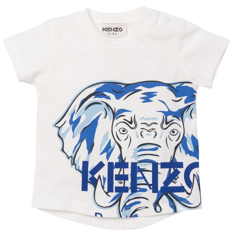 Kenzo Kids Baby Boys White Elephant T-Shirt Kenzo Kids Baby Boys White Elephant T-Shirt