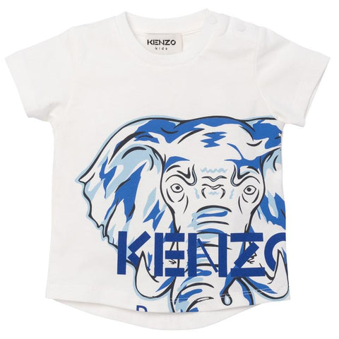 Kenzo Kids Baby Boys White Elephant T-Shirt Kenzo Kids Baby Boys White Elephant T-Shirt