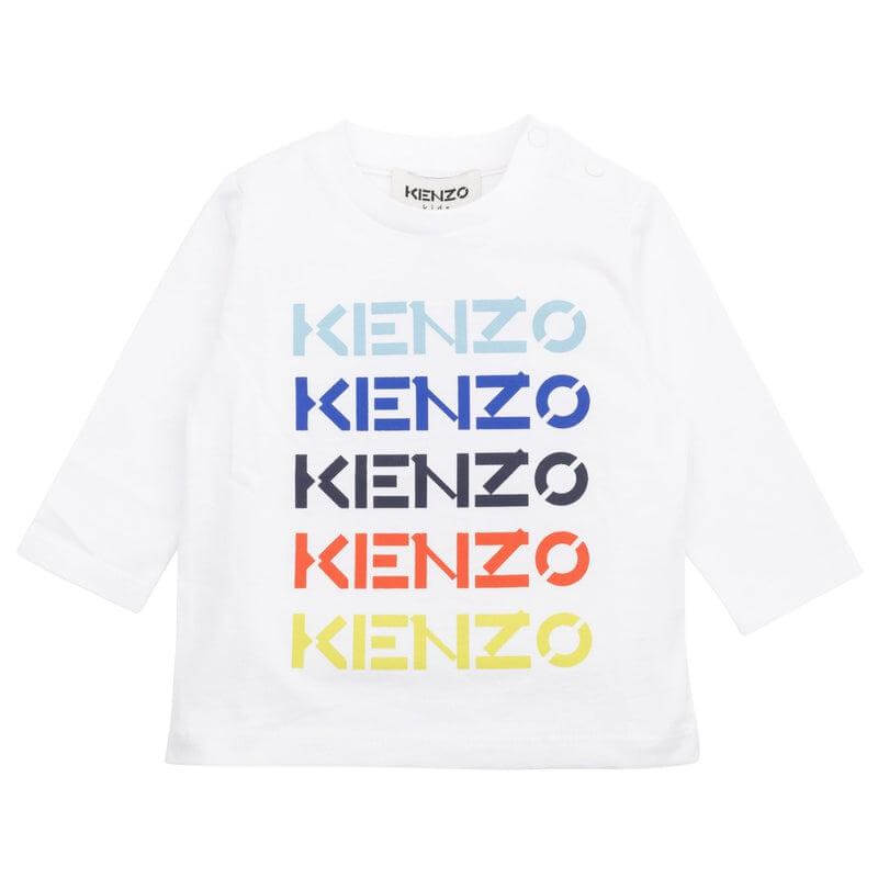 Kenzo Kids Baby Boys White Multi Coloured Logo T-Shirt Kenzo Kids Baby Boys White Multi Coloured Logo T-Shirt