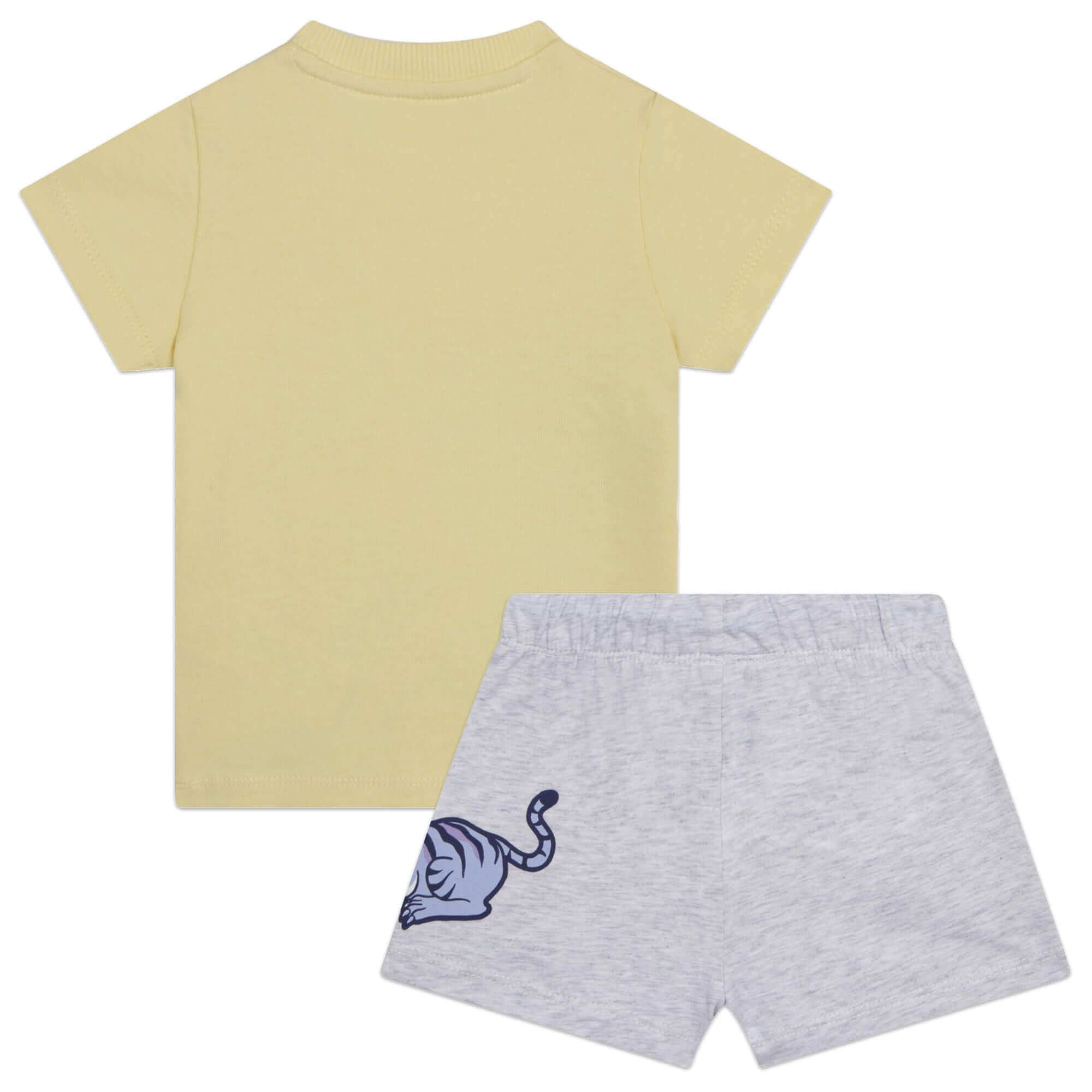 Kenzo Kids Baby Boys Yellow And Grey Tiger Shorts Set Kenzo Kids Baby Boys Yellow And Grey Tiger Shorts Set
