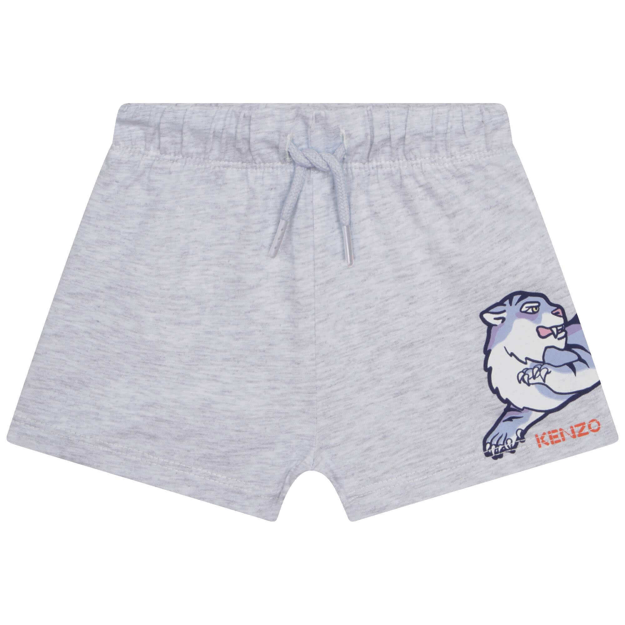 Kenzo Kids Baby Boys Yellow And Grey Tiger Shorts Set Kenzo Kids Baby Boys Yellow And Grey Tiger Shorts Set