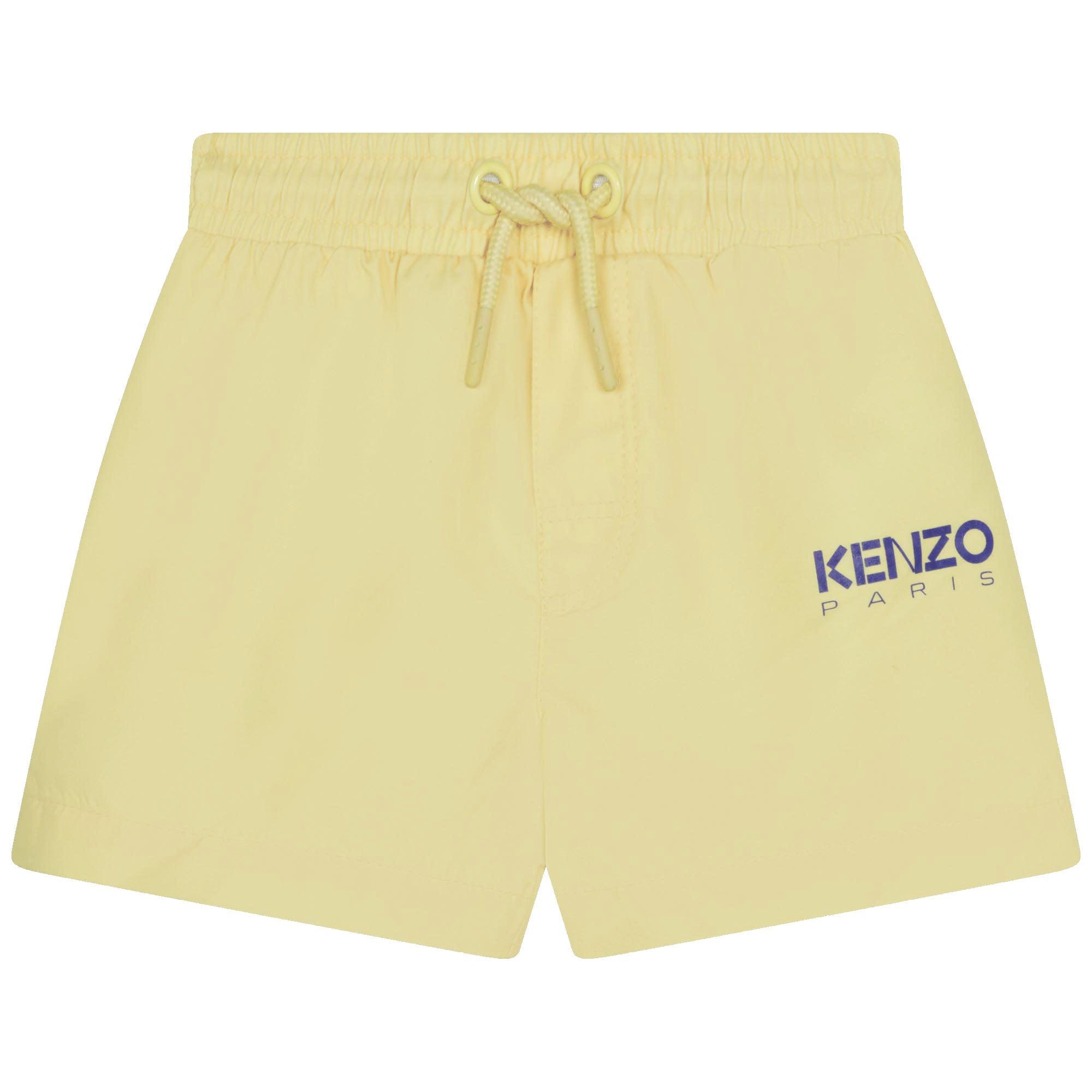 Kenzo Kids Baby Boys Yellow Logo Swim Shorts Kenzo Kids Baby Boys Yellow Logo Swim Shorts