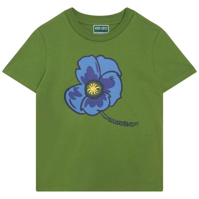 Kenzo Kids Boys Green Flower T-shirt Kenzo Kids Boys Green Flower T-shirt