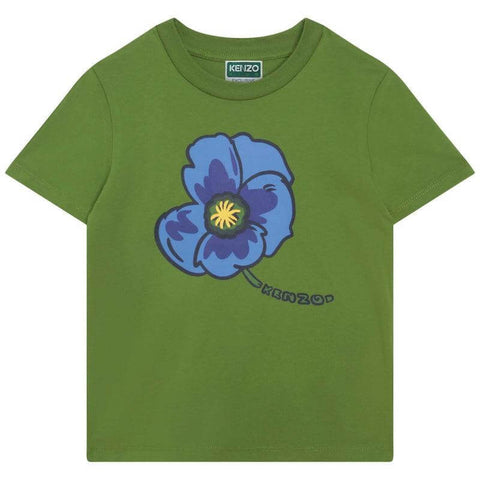 Kenzo Kids Boys Green Flower T-shirt Kenzo Kids Boys Green Flower T-shirt