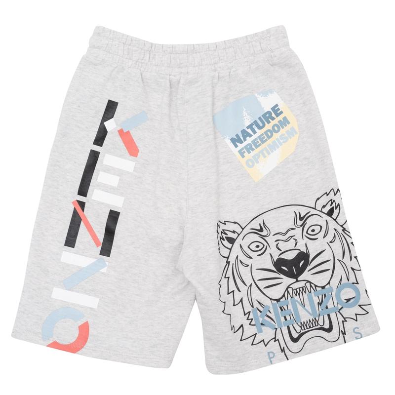 Kenzo Kids Boys Grey Tiger Bermuda Shorts Kenzo Kids Boys Grey Tiger Bermuda Shorts