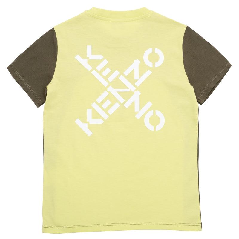 Kenzo Kids Boys Khaki Lemon T-Shirt Kenzo Kids Boys Khaki Lemon T-Shirt