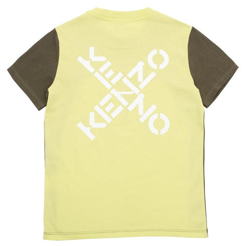 Kenzo Kids Boys Khaki Lemon T-Shirt Kenzo Kids Boys Khaki Lemon T-Shirt
