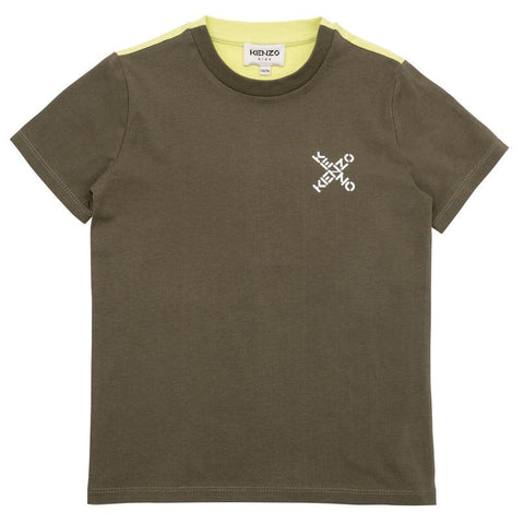 Kenzo Kids Boys Khaki Lemon T-Shirt Kenzo Kids Boys Khaki Lemon T-Shirt