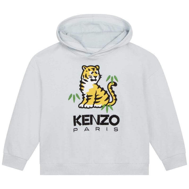 Kenzo Kids Boys Pale Blue Cotton KOTORA Hoodie Kenzo Kids Boys Pale Blue Cotton KOTORA Hoodie