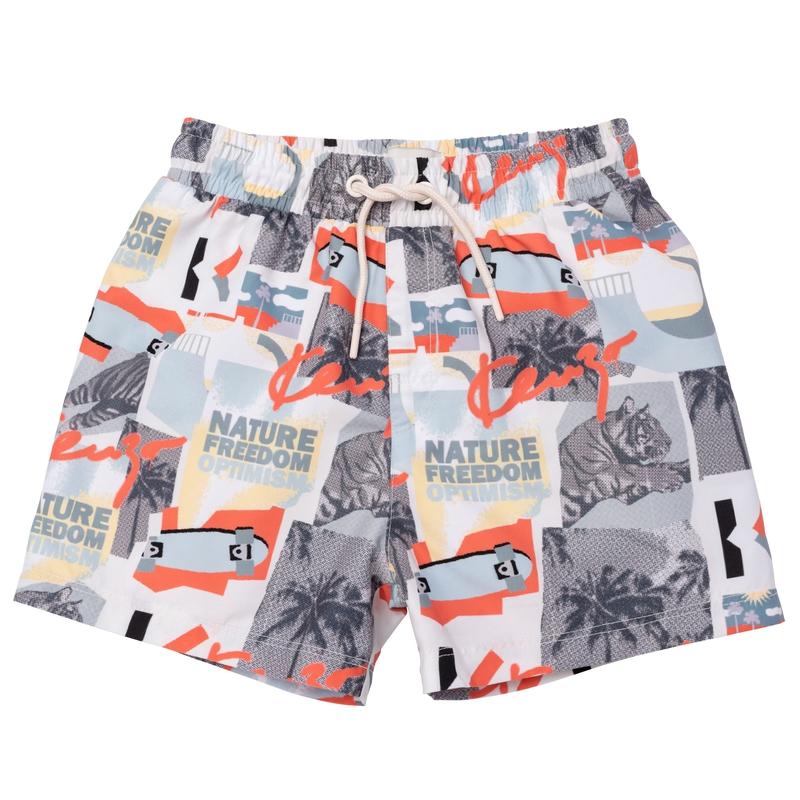 Kenzo Kids Boys Urban Print Swimming Shorts Kenzo Kids Boys Urban Print Swimming Shorts