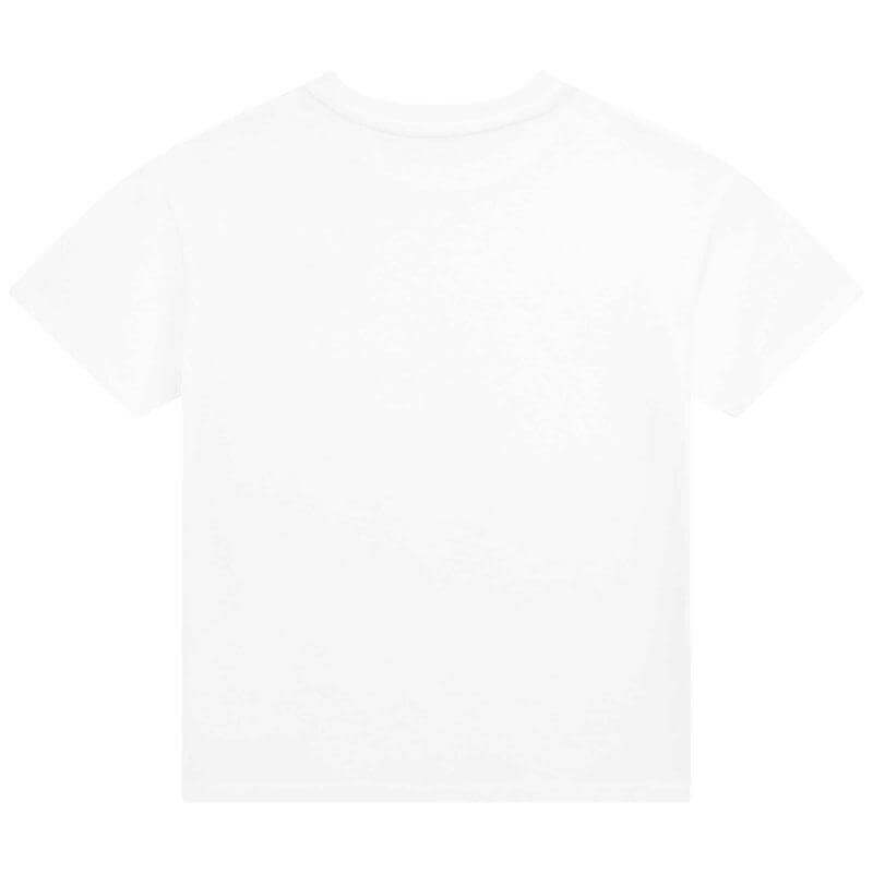 Kenzo Kids Boys White Organic Cotton Logo T-Shirt Kenzo Kids Boys White Organic Cotton Logo T-Shirt