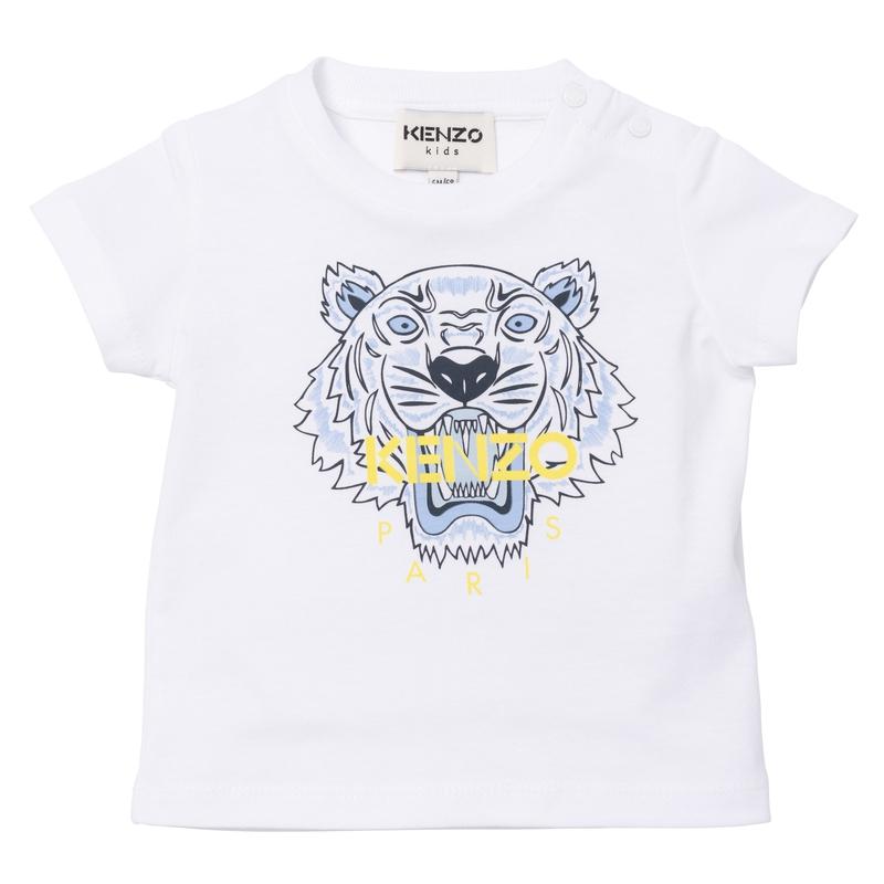 Kenzo Kids Boys White Tiger Paris T-Shirt Kenzo Kids Boys White Tiger Paris T-Shirt
