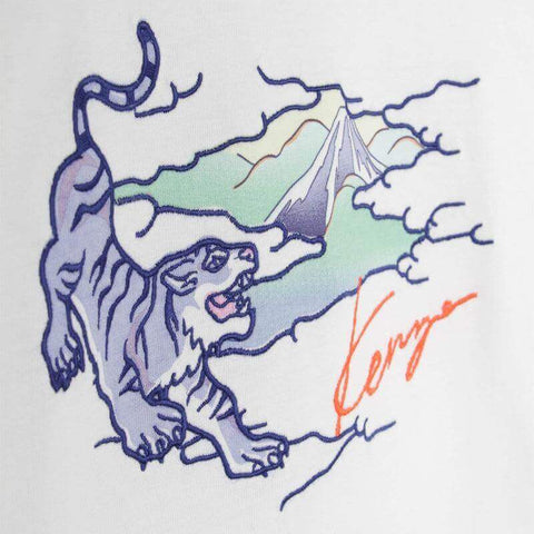 Kenzo Kids Boys White Tiger T-Shirt Kenzo Kids Boys White Tiger T-Shirt