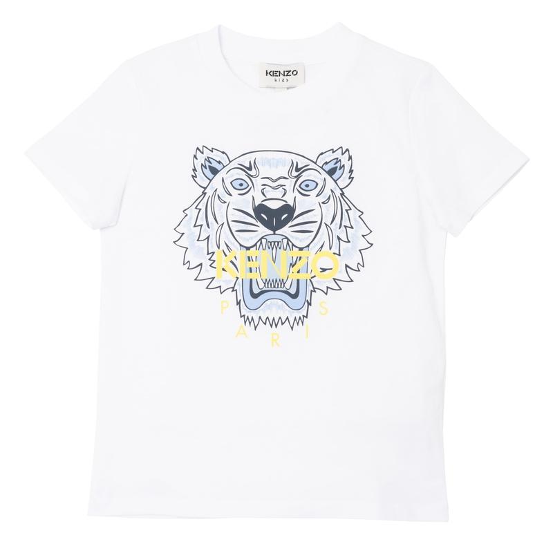 Kenzo Kids Boys White Tiger T-Shirt Kenzo Kids Boys White Tiger T-Shirt