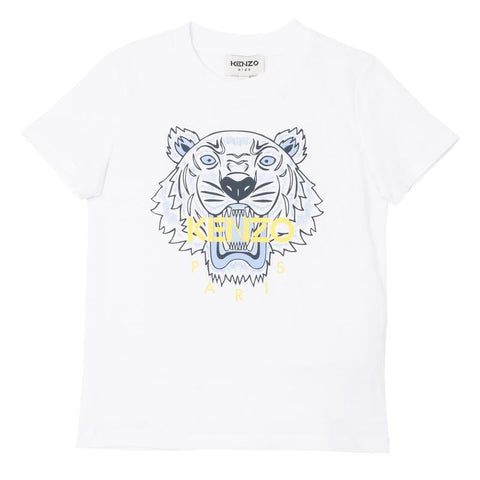 Kenzo Kids Boys White Tiger T-Shirt Kenzo Kids Boys White Tiger T-Shirt