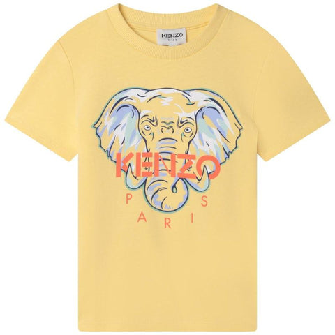 Kenzo Kids Boys Yellow Elephant Cotton T-shirt Kenzo Kids Boys Yellow Elephant Cotton T-shirt