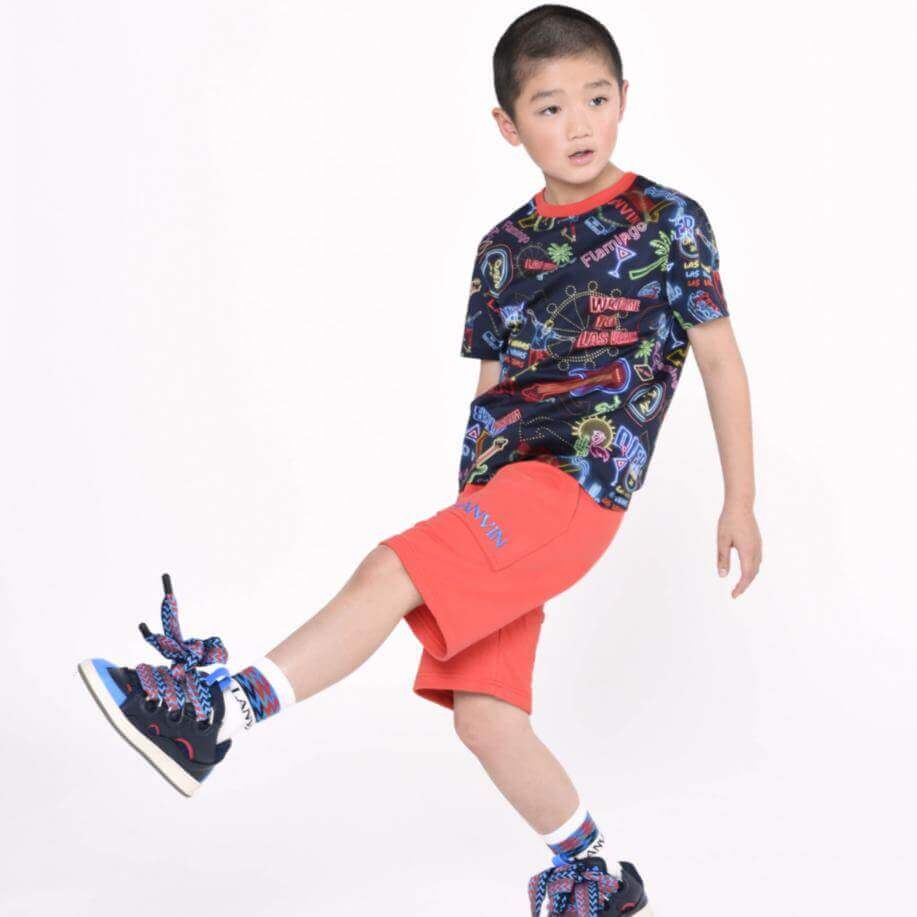 Lanvin Boys Black Neon Print T-shirt Lanvin Boys Black Neon Print T-shirt
