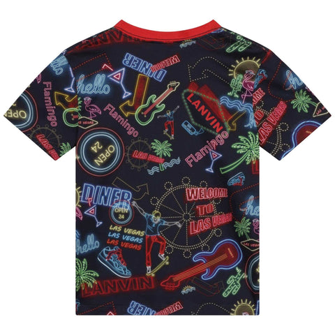 Lanvin Boys Black Neon Print T-shirt Lanvin Boys Black Neon Print T-shirt
