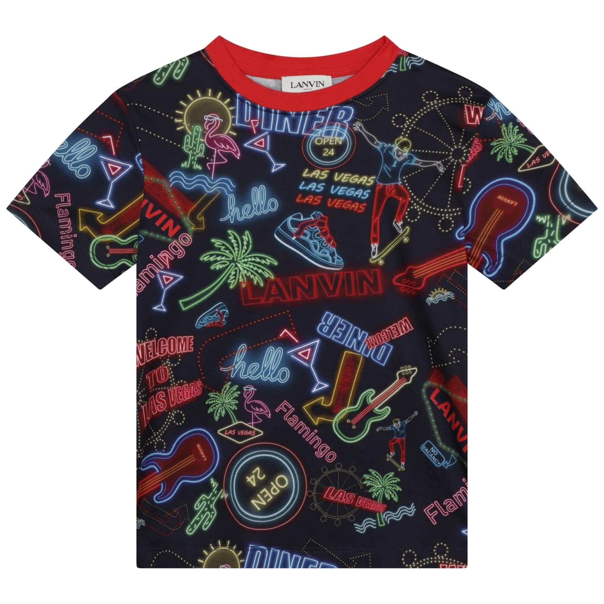 Lanvin Boys Black Neon Print T-shirt Lanvin Boys Black Neon Print T-shirt