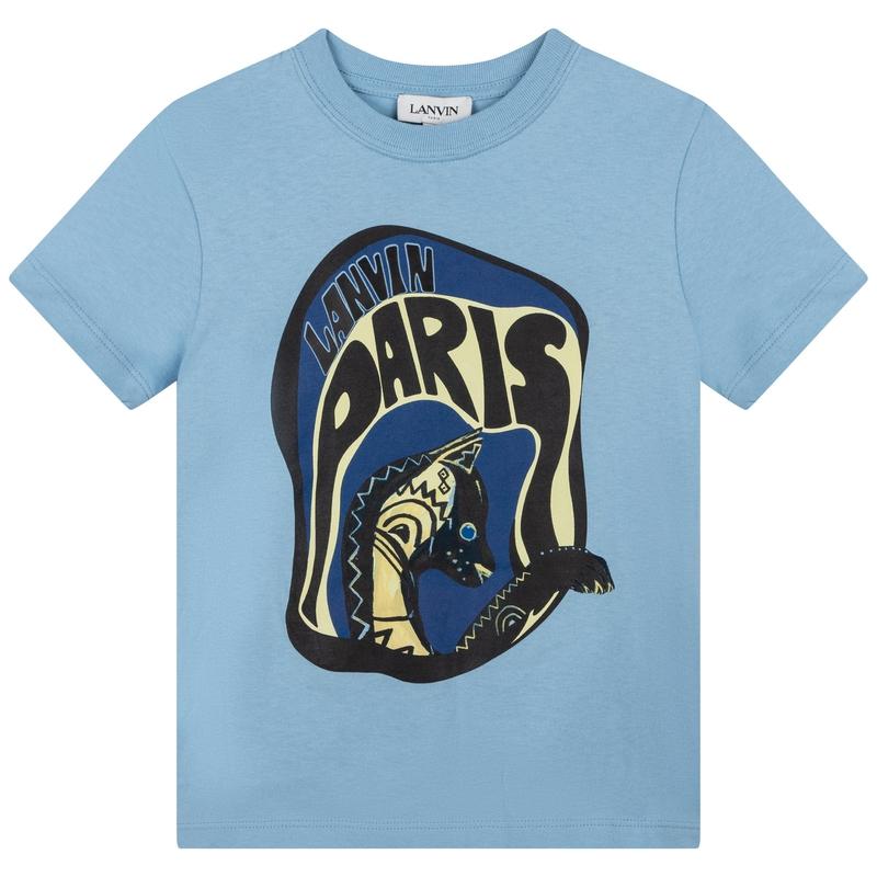 Lanvin Boys Blue Paris T-Shirt Lanvin Boys Blue Paris T-Shirt