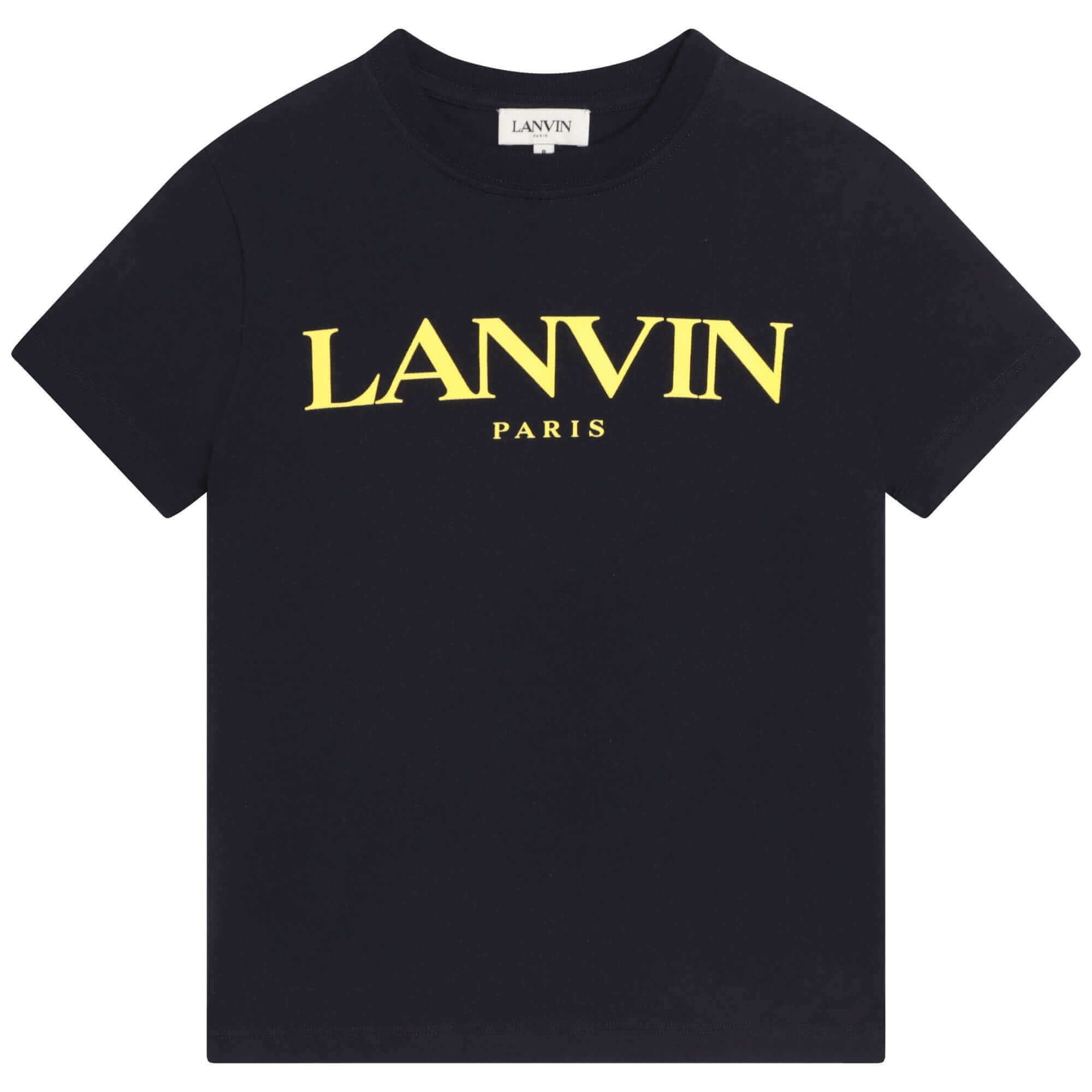 Lanvin Boys Navy & Yellow Logo T-Shirt Lanvin Boys Navy & Yellow Logo T-Shirt