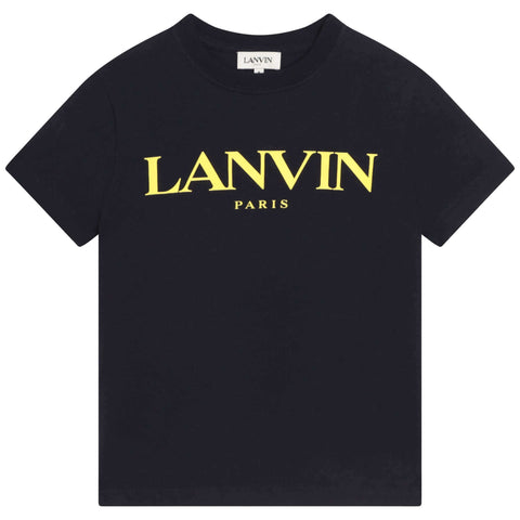 Lanvin Boys Navy & Yellow Logo T-Shirt Lanvin Boys Navy & Yellow Logo T-Shirt