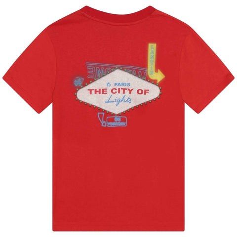 Lanvin Boys Red Las Vegas T-shirt Lanvin Boys Red Las Vegas T-shirt