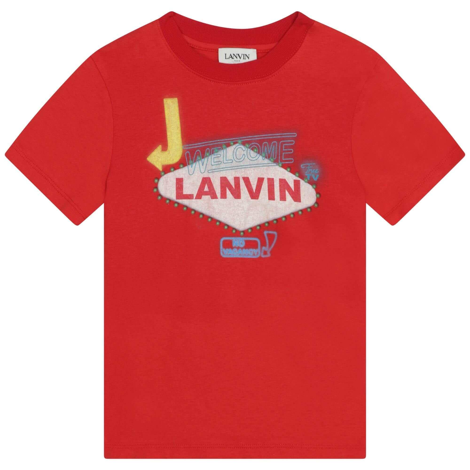 Lanvin Boys Red Las Vegas T-shirt Lanvin Boys Red Las Vegas T-shirt