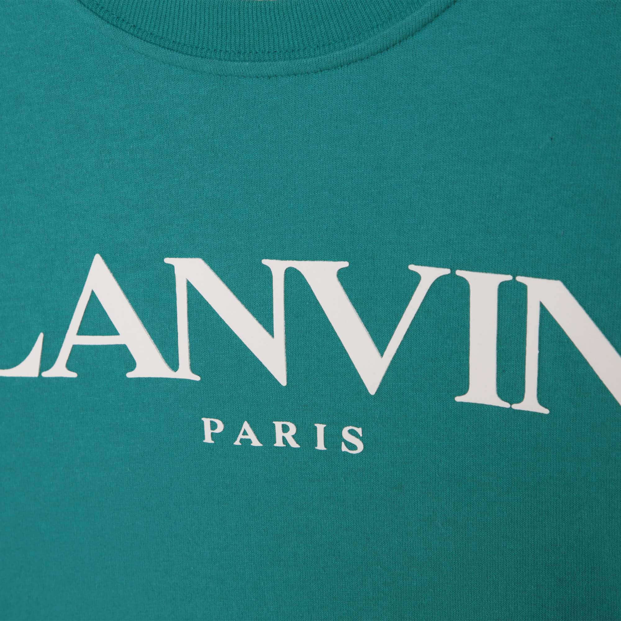 Lanvin Boys Turquoise Logo T-shirt Lanvin Boys Turquoise Logo T-shirt