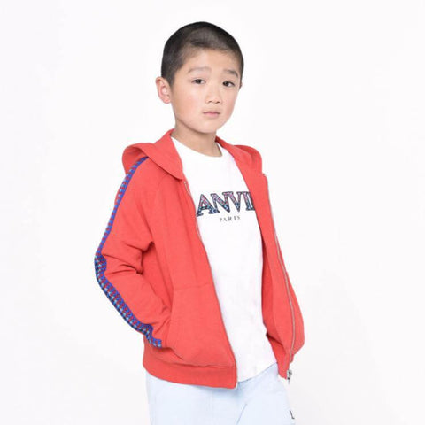 Lanvin Boys White Curve Logo T-shirt Lanvin Boys White Curve Logo T-shirt