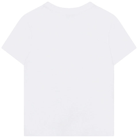 Lanvin Boys White Curve Logo T-shirt Lanvin Boys White Curve Logo T-shirt