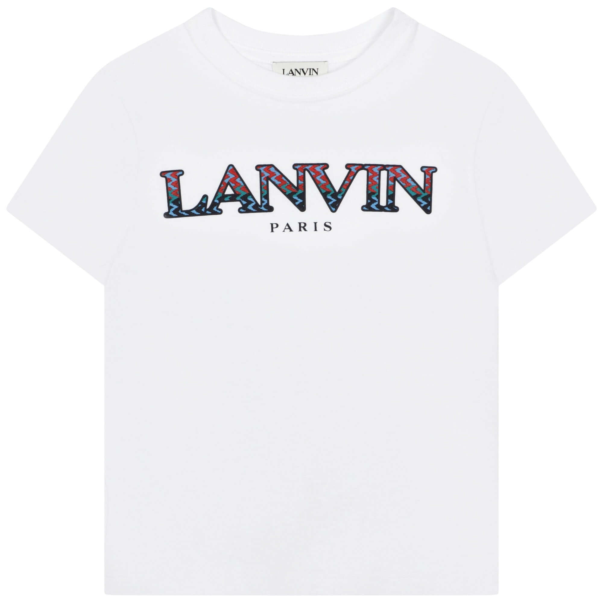 Lanvin Boys White Curve Logo T-shirt Lanvin Boys White Curve Logo T-shirt