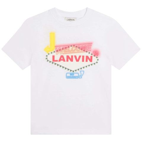 Lanvin Boys White Las Vegas Print T-shirt Lanvin Boys White Las Vegas Print T-shirt