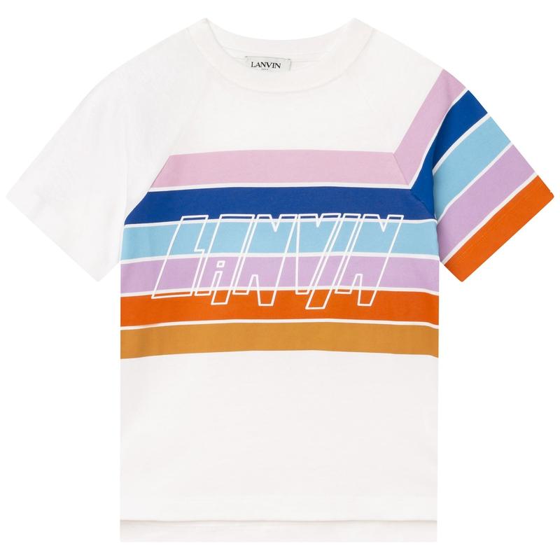 Lanvin Boys White Striped T-Shirt Lanvin Boys White Striped T-Shirt