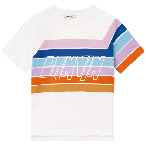 Lanvin Boys White Striped T-Shirt Lanvin Boys White Striped T-Shirt
