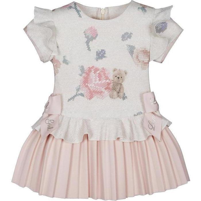 Lapin House Girls Pink & Beige Flower Dress Lapin House Girls Pink & Beige Flower Dress