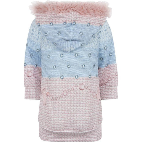 Lapin House Girls Pink & Blue Hooded Jumper Dress Lapin House Girls Pink & Blue Hooded Jumper Dress