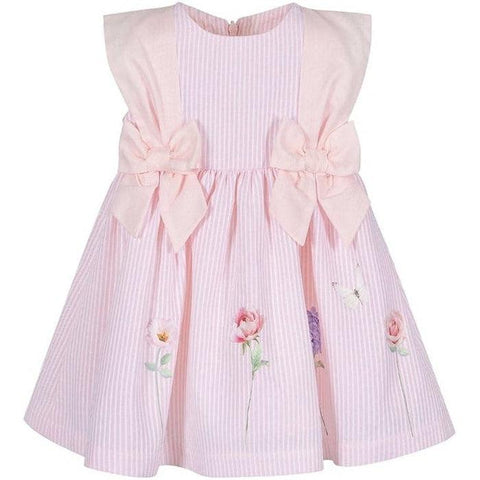 Lapin House Girls Pink Dress Stripe With Bows Lapin House Girls Pink Dress Stripe With Bows