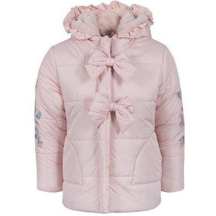 Sal & Pimenta Girls Quilted Jacket Coat - Floral Lining - Bright Pink