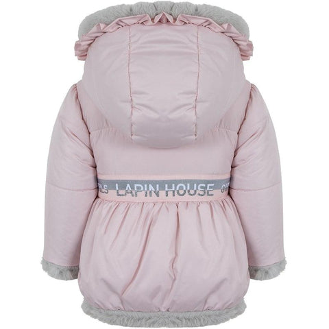 Lapin House Girls Pink Reversible Fur Coat Lapin House Girls Pink Reversible Fur Coat