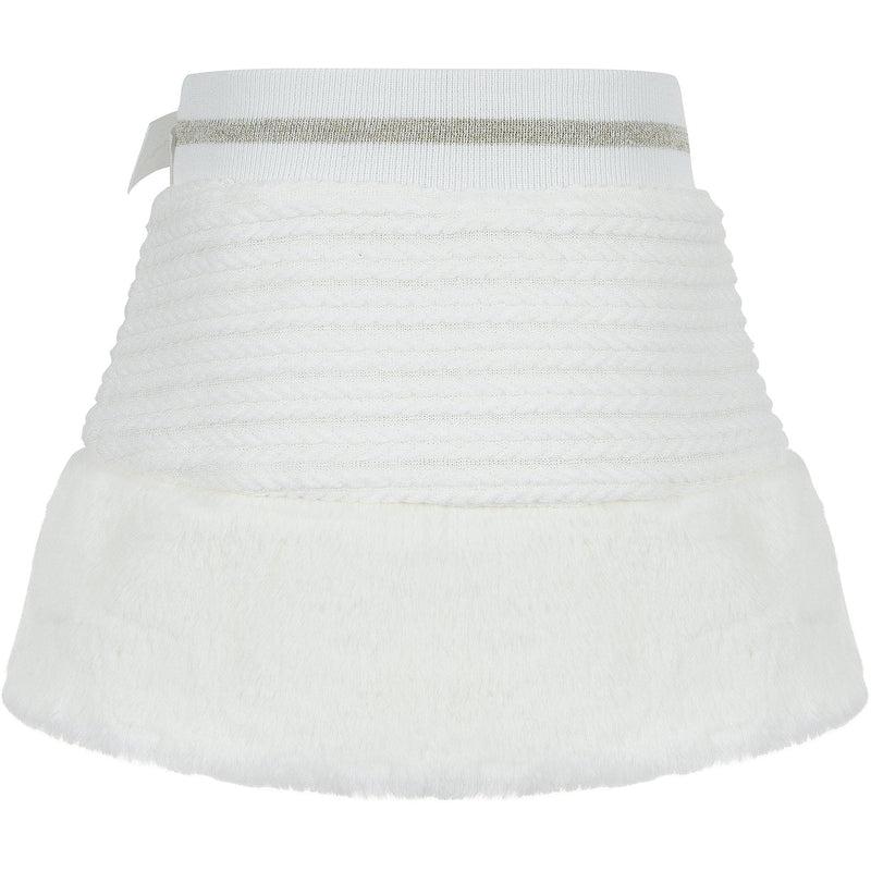 Lapin House Girls White Faux Fur Bow Skirt Lapin House Girls White Faux Fur Bow Skirt