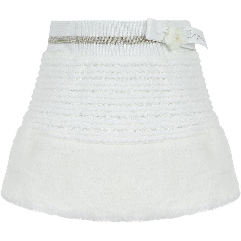 Lapin House Girls White Faux Fur Bow Skirt Lapin House Girls White Faux Fur Bow Skirt