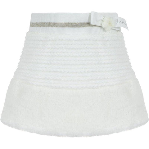 Lapin House Girls White Faux Fur Bow Skirt Lapin House Girls White Faux Fur Bow Skirt