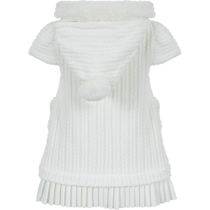 Lapin House Girls White Frilled Hooded Dress Lapin House Girls White Frilled Hooded Dress
