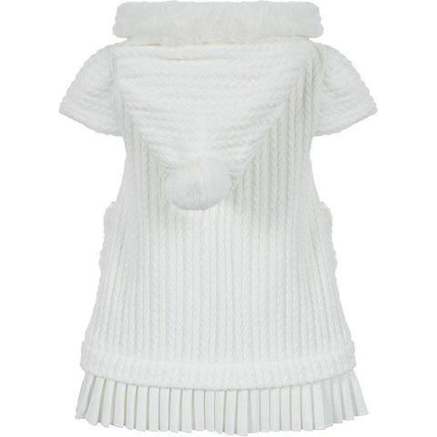 Lapin House Girls White Frilled Hooded Dress Lapin House Girls White Frilled Hooded Dress