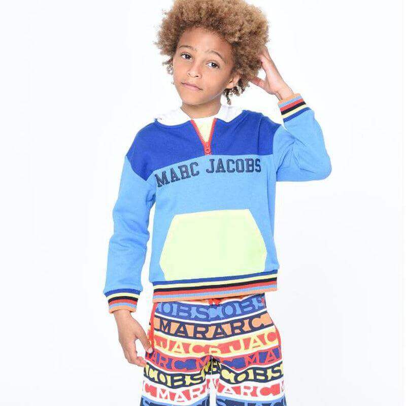 Marc Jacobs Boys Blue Logo Hooded Sweatshirt Marc Jacobs Boys Blue Logo Hooded Sweatshirt